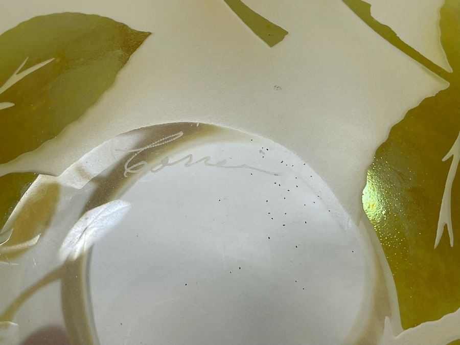 Signed Correia Etched Art Glass Bowl Limited Edition LE 2000 8W X 4.5H [Photo 12]