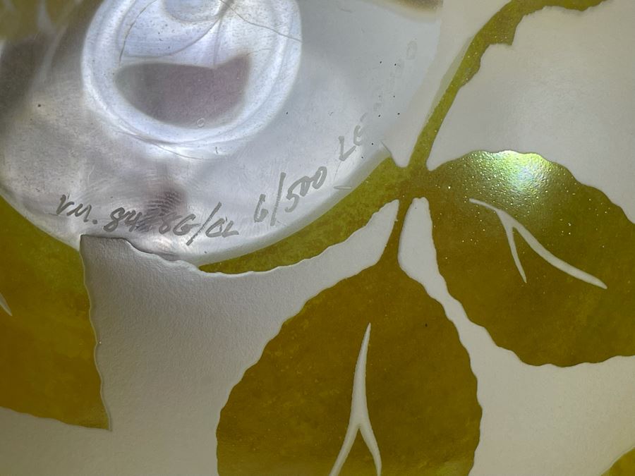 Signed Correia Etched Art Glass Bowl Limited Edition LE 2000 8W X 4.5H [Photo 14]