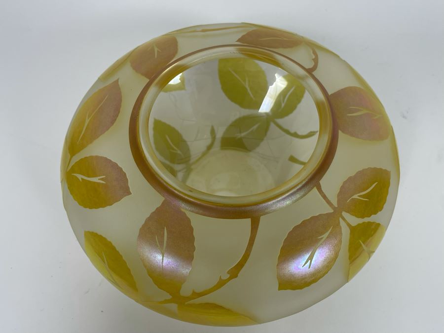 Signed Correia Etched Art Glass Bowl Limited Edition LE 2000 8W X 4.5H [Photo 8]