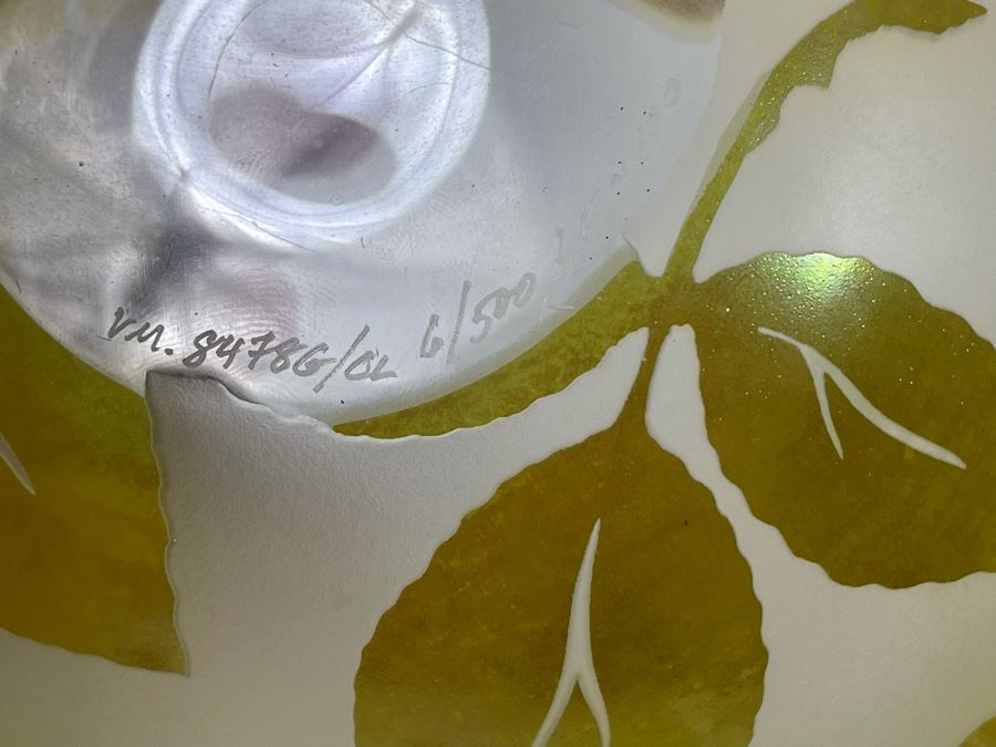Signed Correia Etched Art Glass Bowl Limited Edition LE 2000 8W X 4.5H [Photo 15]