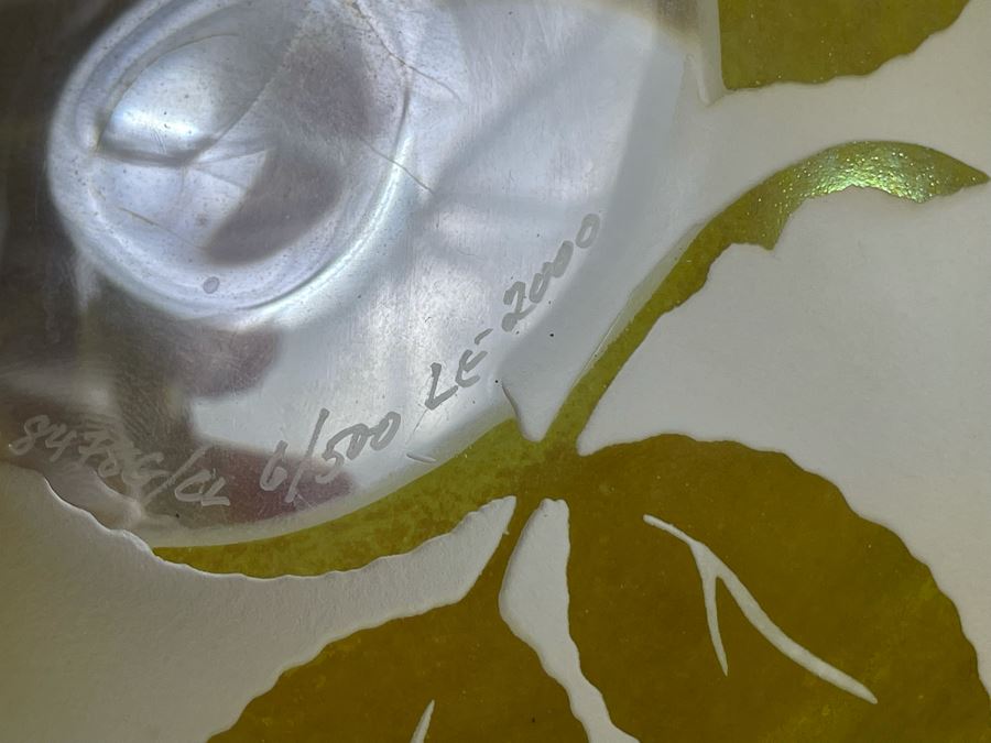Signed Correia Etched Art Glass Bowl Limited Edition LE 2000 8W X 4.5H [Photo 16]