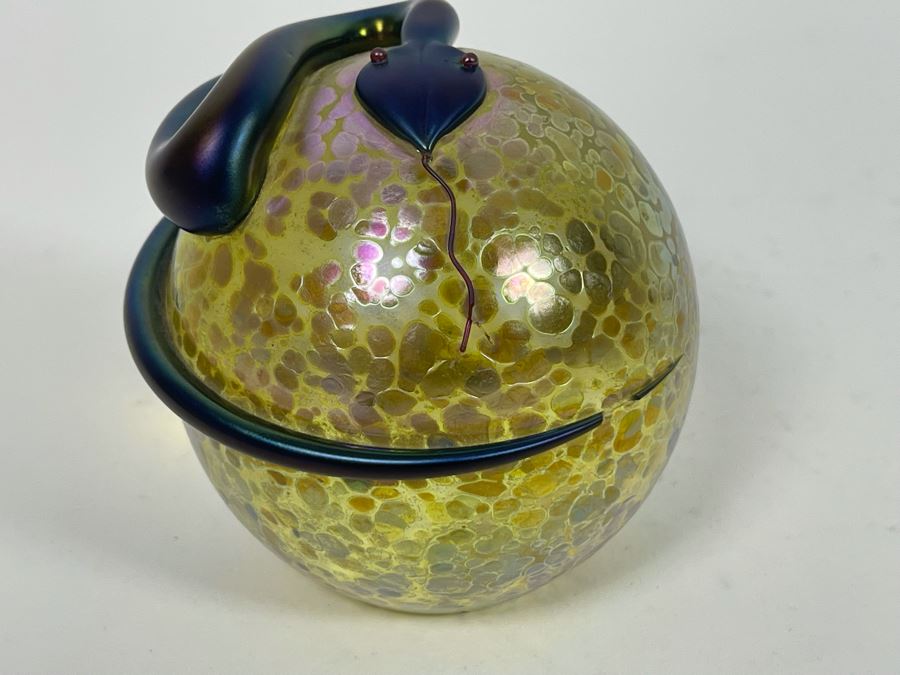 Signed Correia Art Glass Snake Paperweight (Small Part Of Tail Is Missing) 3W [Photo 3]