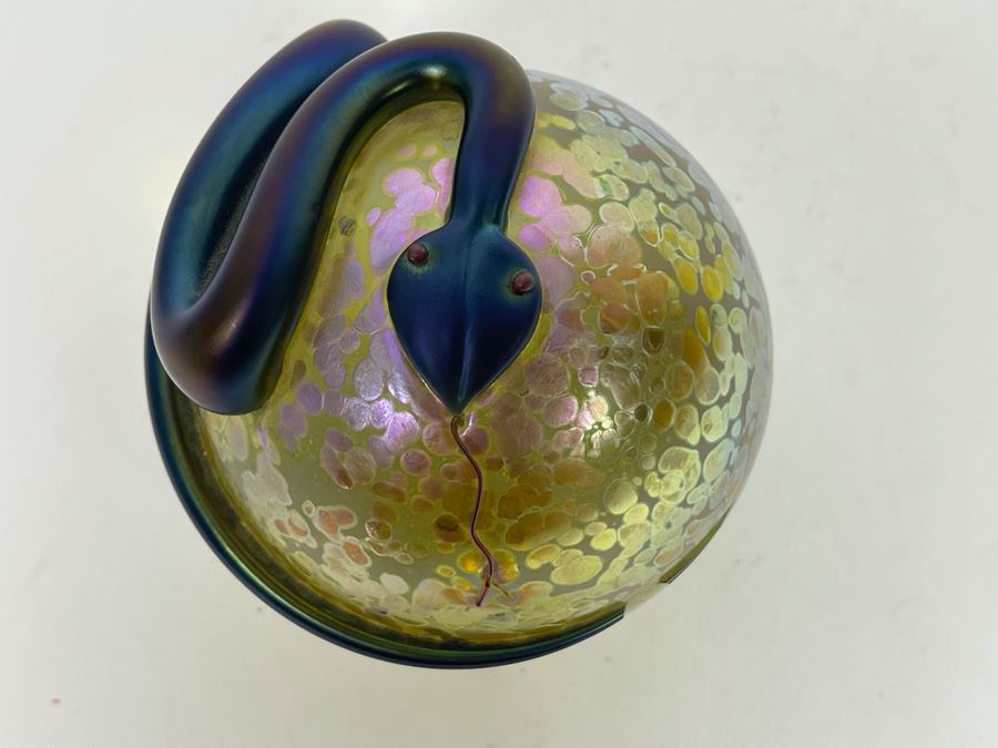 Signed Correia Art Glass Snake Paperweight (Small Part Of Tail Is Missing) 3W [Photo 8]