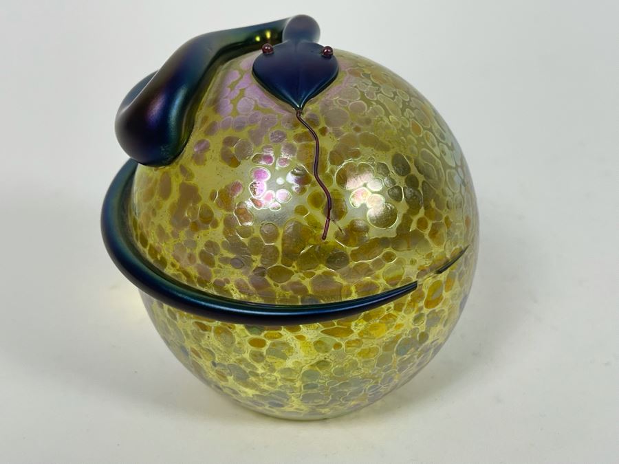 Signed Correia Art Glass Snake Paperweight (Small Part Of Tail Is Missing) 3W [Photo 4]