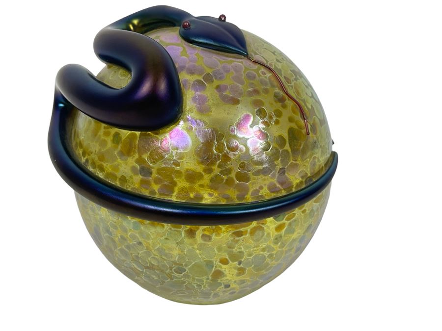 Signed Correia Art Glass Snake Paperweight (Small Part Of Tail Is Missing) 3W [Photo 1]