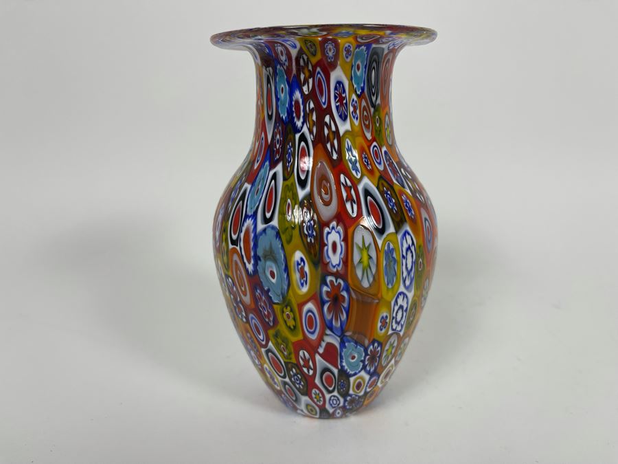 Millefleur Art Glass Vase 6.5H [Photo 5]