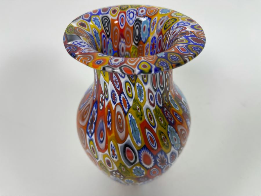 Millefleur Art Glass Vase 6.5H [Photo 4]