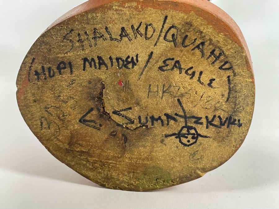 Hand Carved Hand-Painted Kachina Shalako / Quaho Hopi Maiden Eagle Native American By Edgar Sumatzkuku 17.5H X 8W Retails $325 [Photo 22]