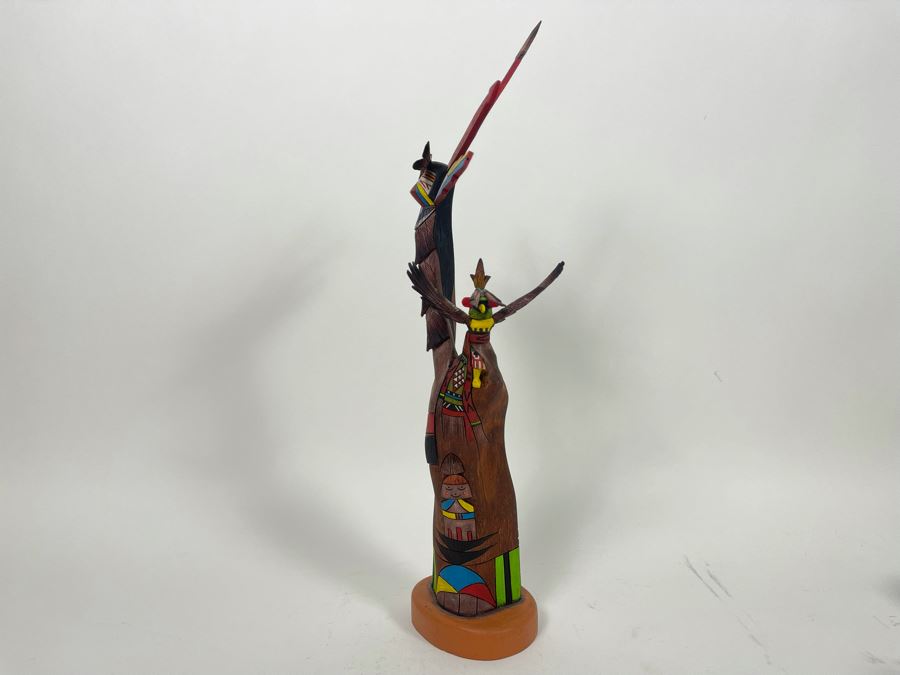 Hand Carved Hand-Painted Kachina Shalako / Quaho Hopi Maiden Eagle Native American By Edgar Sumatzkuku 17.5H X 8W Retails $325 [Photo 4]