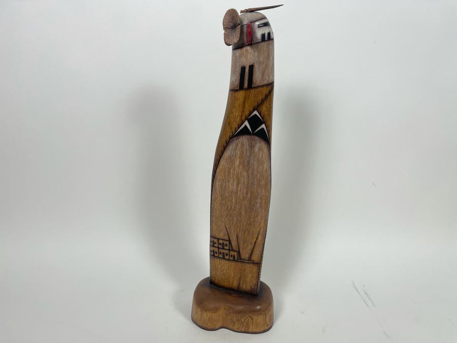 Hand Carved Hand-Painted Kachina 'Snow Maiden' Hopi Native American By John Paleahla Jr. 17H Retails $295 [Photo 11]