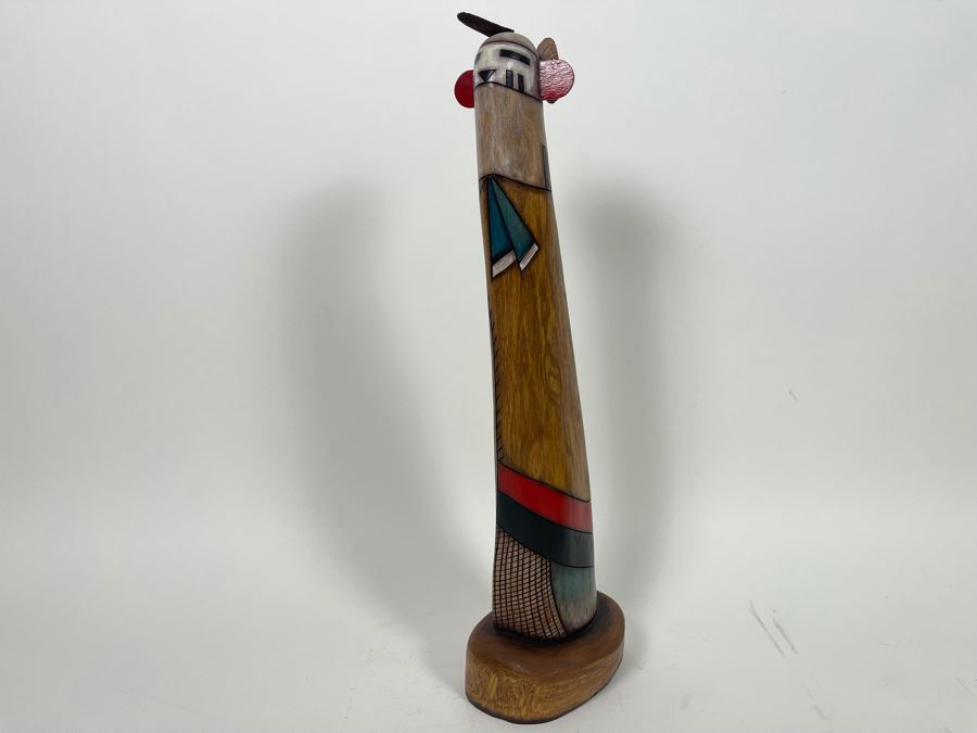 Hand Carved Hand-Painted Kachina 'Snow Maiden' Hopi Native American By John Paleahla Jr. 17H Retails $295 [Photo 4]