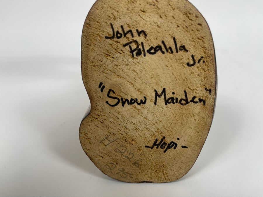 Hand Carved Hand-Painted Kachina 'Snow Maiden' Hopi Native American By John Paleahla Jr. 17H Retails $295 [Photo 12]