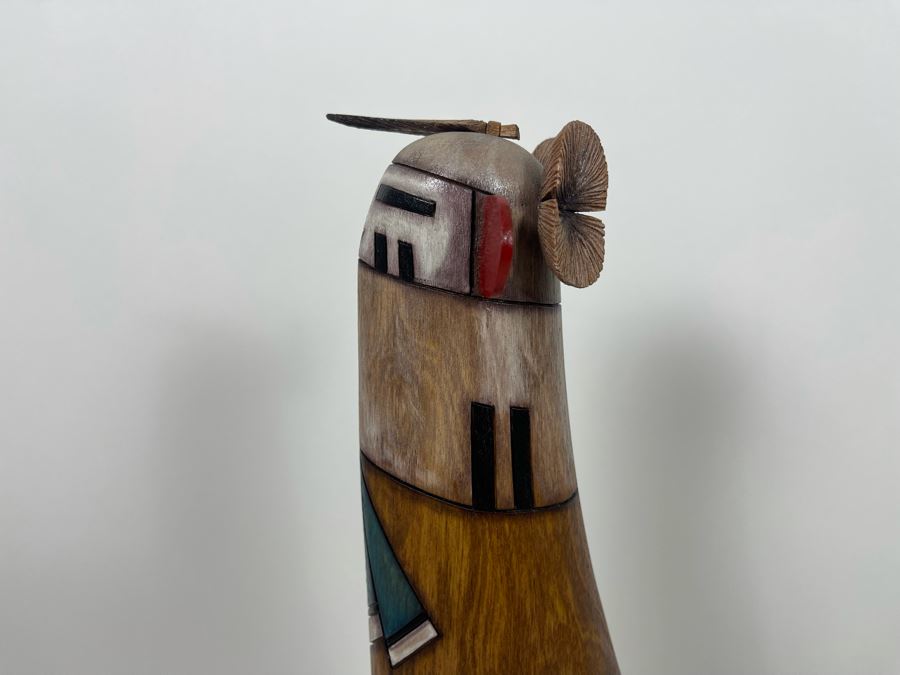Hand Carved Hand-Painted Kachina 'Snow Maiden' Hopi Native American By John Paleahla Jr. 17H Retails $295 [Photo 9]