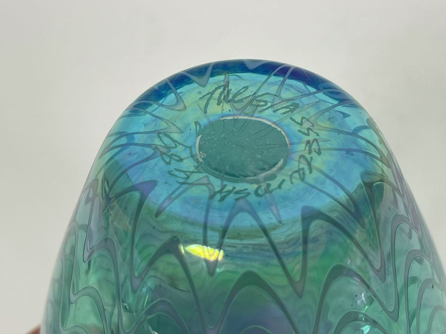 Signed Art Glass Vase 6H [Photo 7]