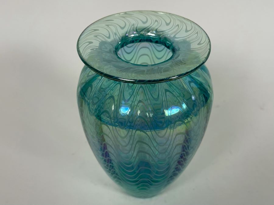 Signed Art Glass Vase 6H [Photo 5]