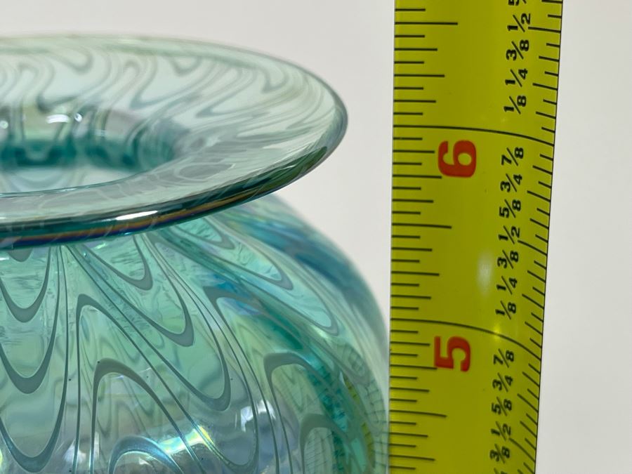 Signed Art Glass Vase 6H [Photo 12]