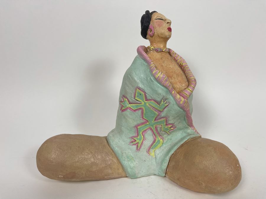 Signed Figural Pottery By Anaya L 10W X 9H [Photo 4]