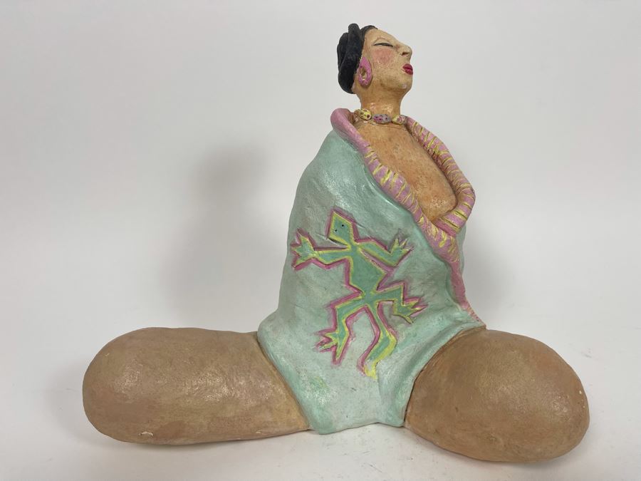 Signed Figural Pottery By Anaya L 10W X 9H [Photo 3]