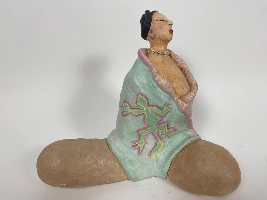 Signed Figural Pottery By Anaya L 10W X 9H [Photo 5]