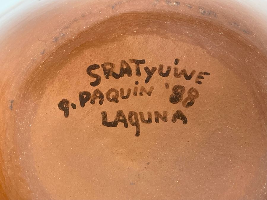 Gladys Sratyuwe Paquin Native American Zuni Pottery Jar 1988 Laguna Pueblo 9W X 9H [Photo 10]