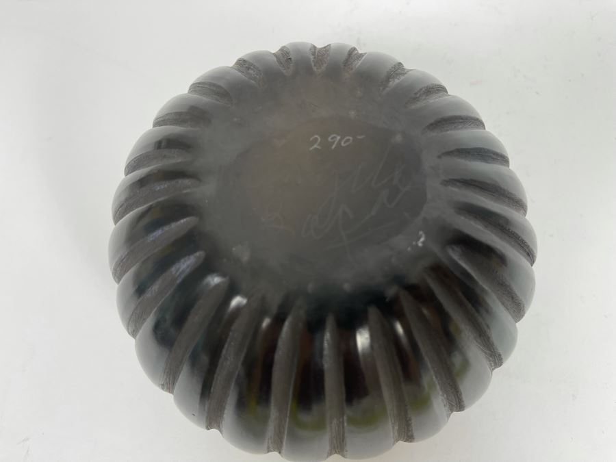 Angela Tafoya Baca (1927-2014) Native American Black Pottery Melon Jar 6W X 4H Retails $290 [Photo 8]