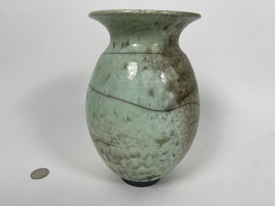 Signed Handmade Raku Pottery 6W X 9H [Photo 5]