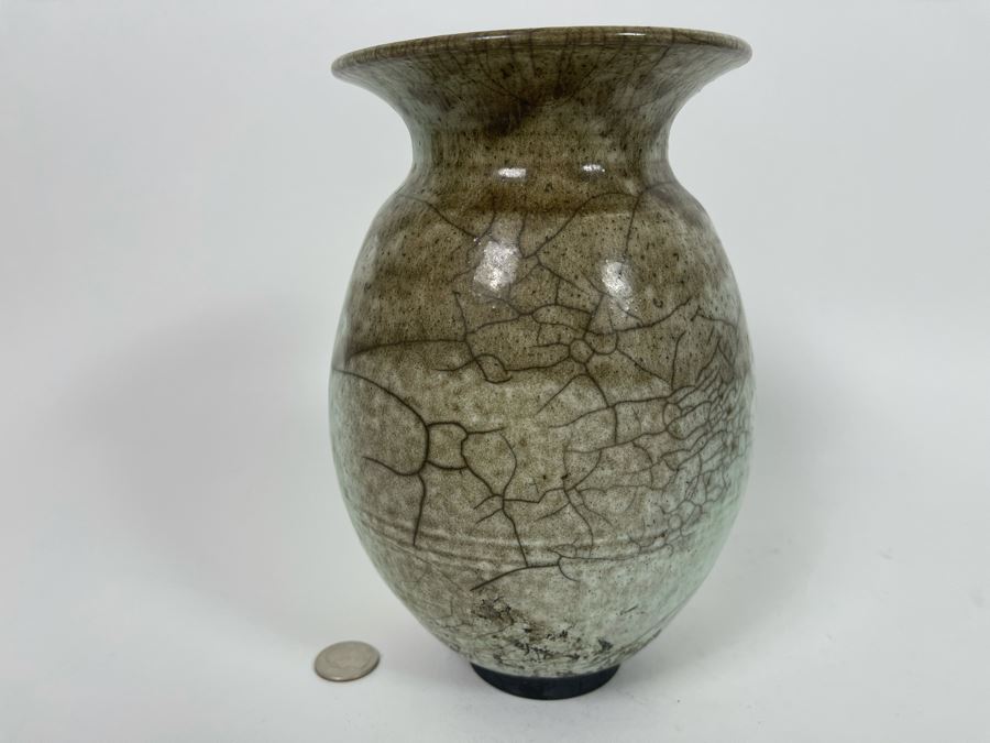 Signed Handmade Raku Pottery 6W X 9H [Photo 2]