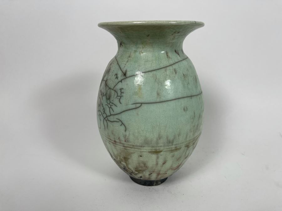 Signed Handmade Raku Pottery 6W X 9H [Photo 6]