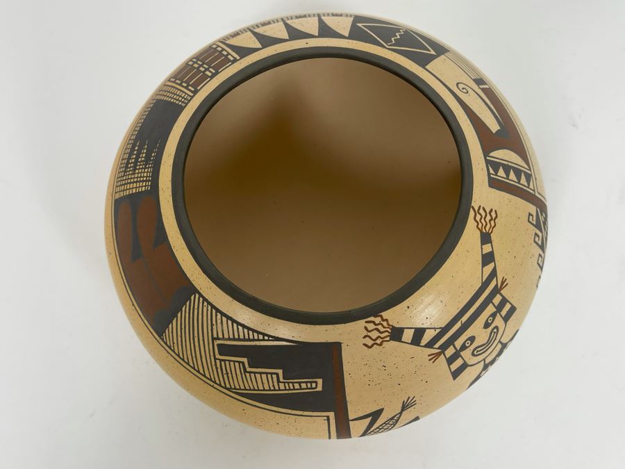 Agnes Stella Nahsonhoya Native American Hopi Pottery Bowl 7.5W X 4H [Photo 9]