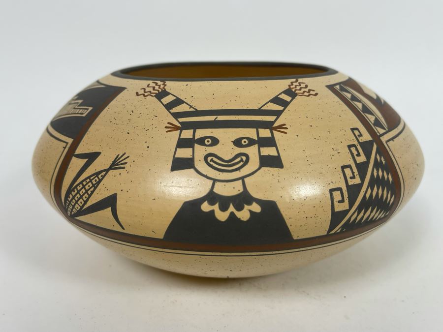 Agnes Stella Nahsonhoya Native American Hopi Pottery Bowl 7.5W X 4H [Photo 2]