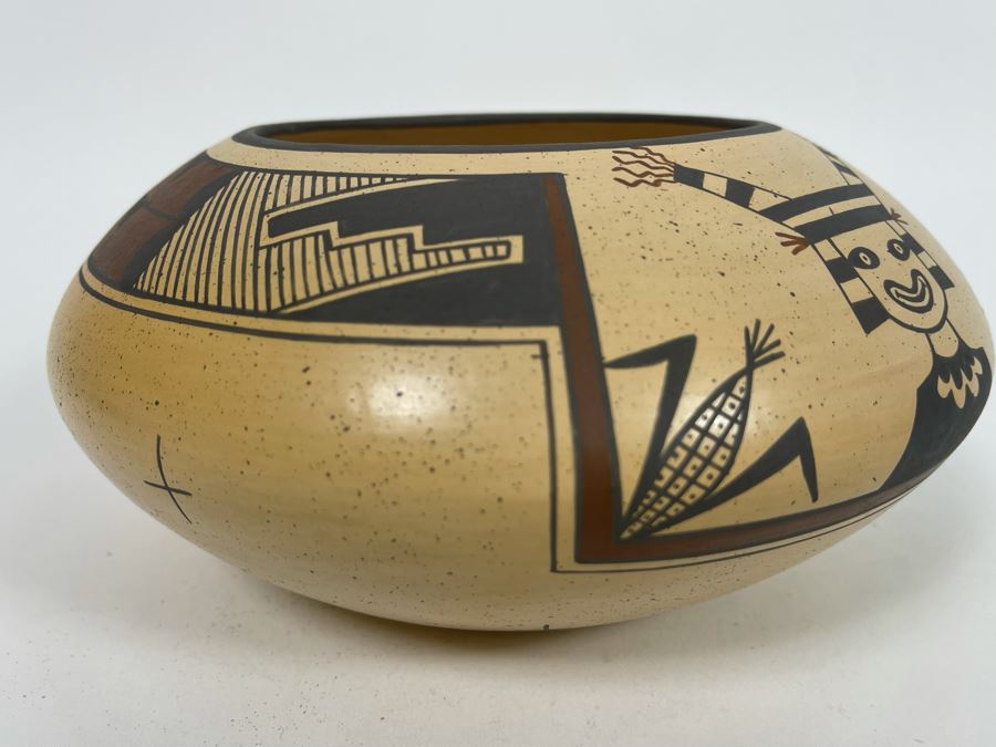 Agnes Stella Nahsonhoya Native American Hopi Pottery Bowl 7.5W X 4H [Photo 8]