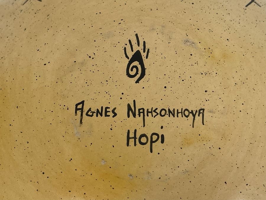 Agnes Stella Nahsonhoya Native American Hopi Pottery Bowl 7.5W X 4H [Photo 11]