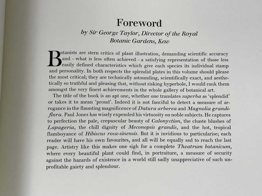 Signed Large Format Limited Edition Book Flora Superba By Artist Paul Jones Published By The Tryon Gallery Limited 1971 Estimate $750-$1,000 [Photo 14]