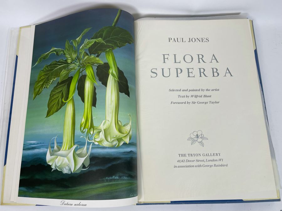 Signed Large Format Limited Edition Book Flora Superba By Artist Paul Jones Published By The Tryon Gallery Limited 1971 Estimate $750-$1,000