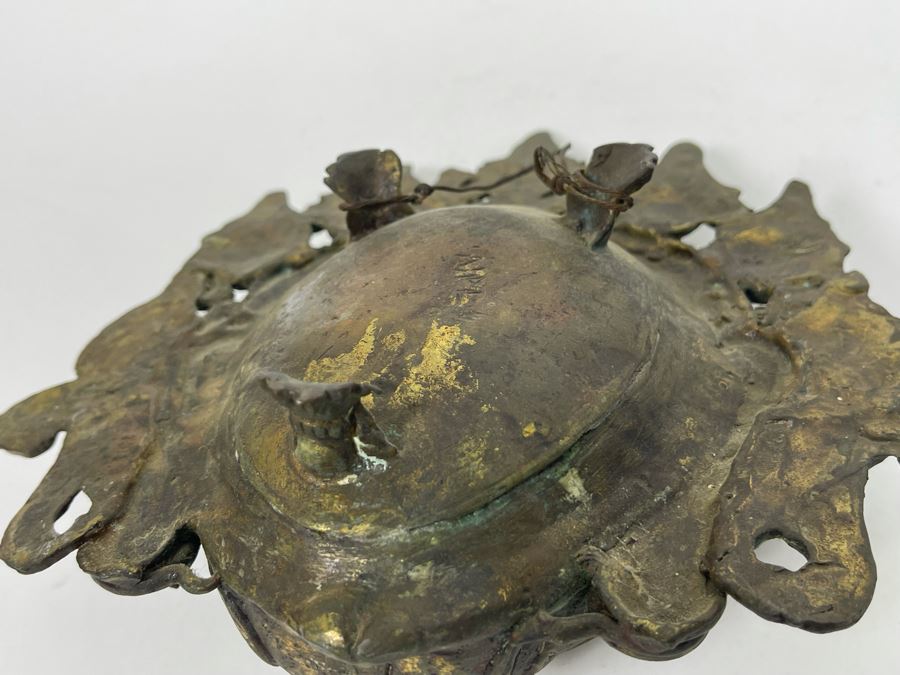 Vintage Tibetan Bronze Incense Burner Wall Mask 8W X 8H X 3D [Photo 10]
