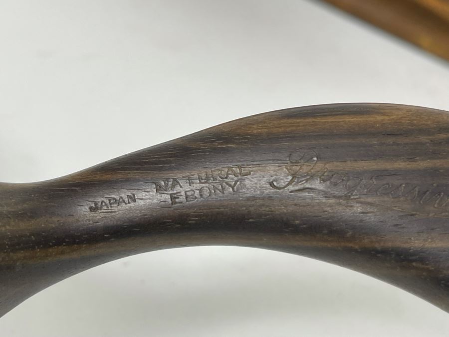 Vintage Japanese Natural Ebony Brush With Leather Case By Progressive [Photo 7]