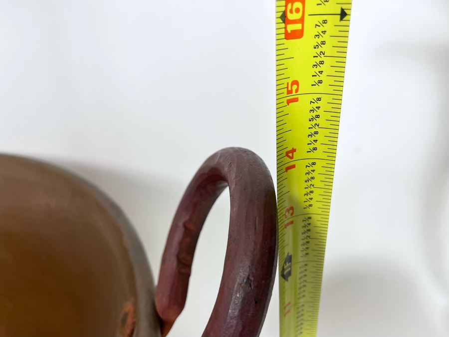 Very Large Handled Copper Pots Bowls Heavy 21.5R & 18R [Photo 13]