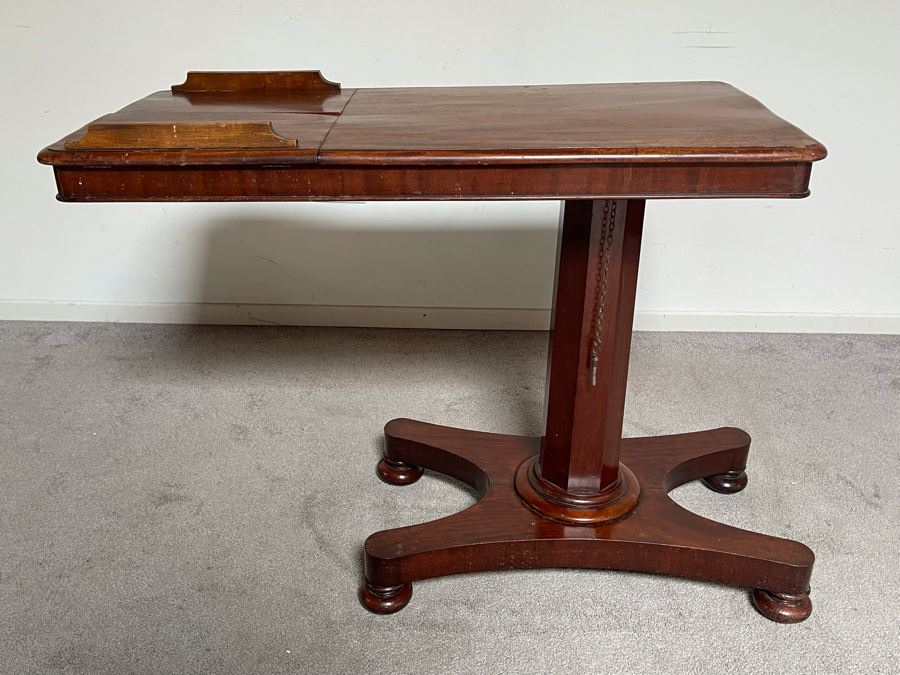 Antique 19th Century Victorian Mahogany Adjustable Reading Table 35.5W X 17D X 29-39H [Photo 11]