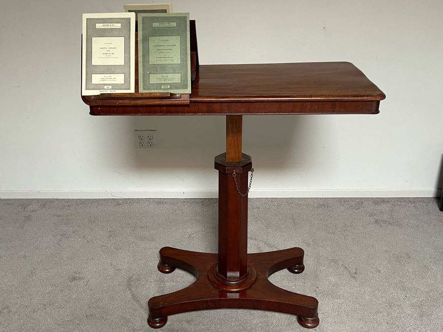 Antique 19th Century Victorian Mahogany Adjustable Reading Table 35.5W X 17D X 29-39H [Photo 16]