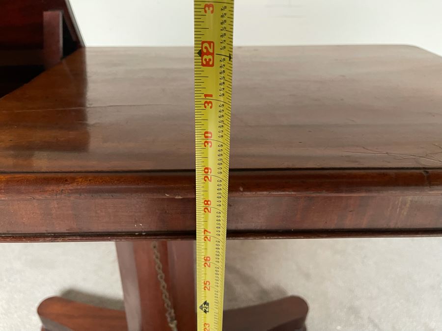 Antique 19th Century Victorian Mahogany Adjustable Reading Table 35.5W X 17D X 29-39H [Photo 21]