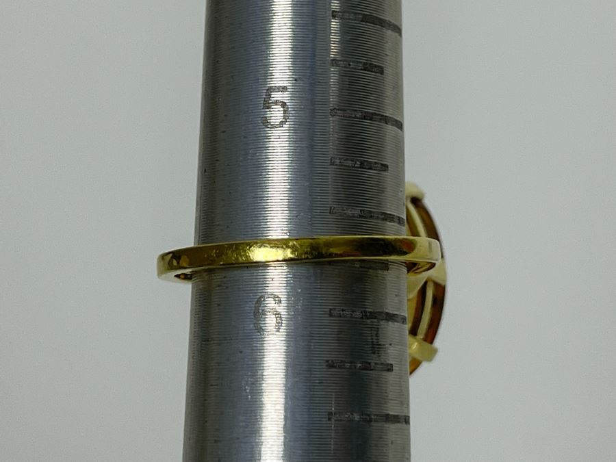 18K Gold Citrine Ring Size 5.75 7.1g $800-$1,200 Retail Value [Photo 14]