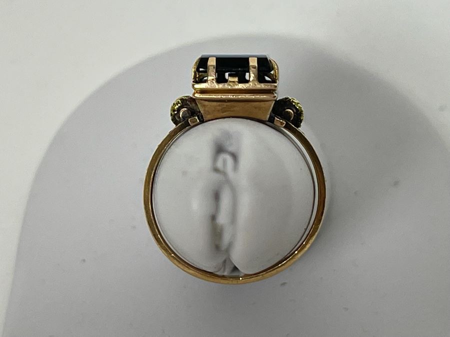 14K Gold Onyx Tablet Ring Size 6.75 3g Retails $300-$450 [Photo 5]