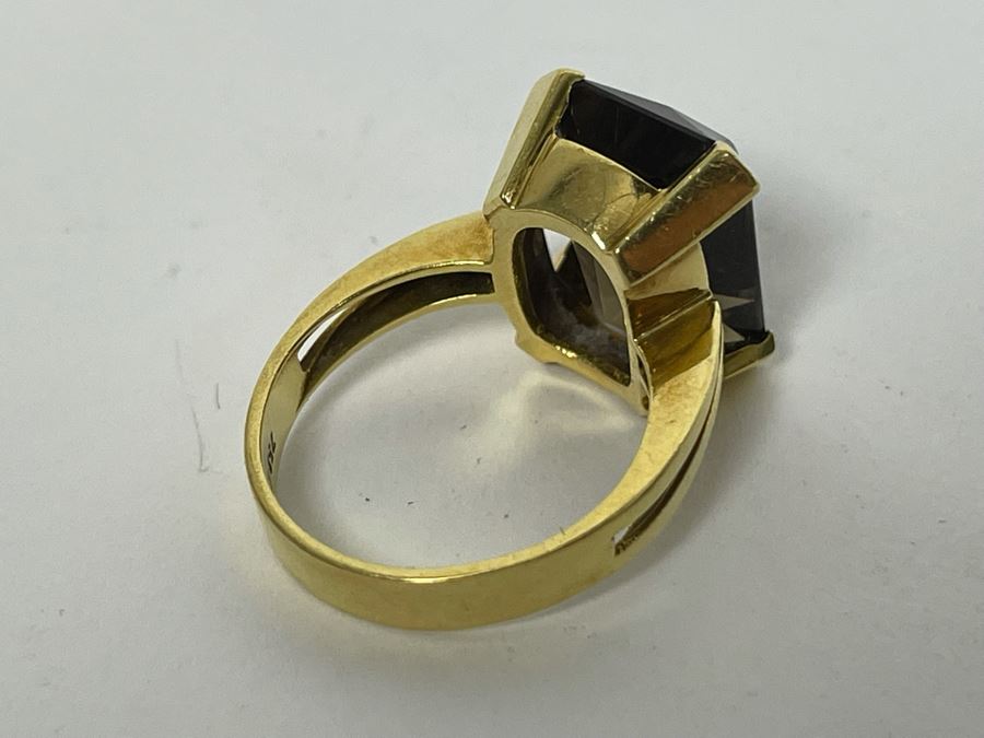 18K Gold Smoky Quartz Ring Size 6.5 7.1g Retails $700-$1,050 [Photo 10]