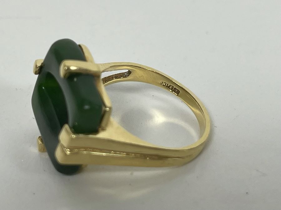14K Gold Nephrite Ring Size 8 Retails $500-$750 [Photo 8]
