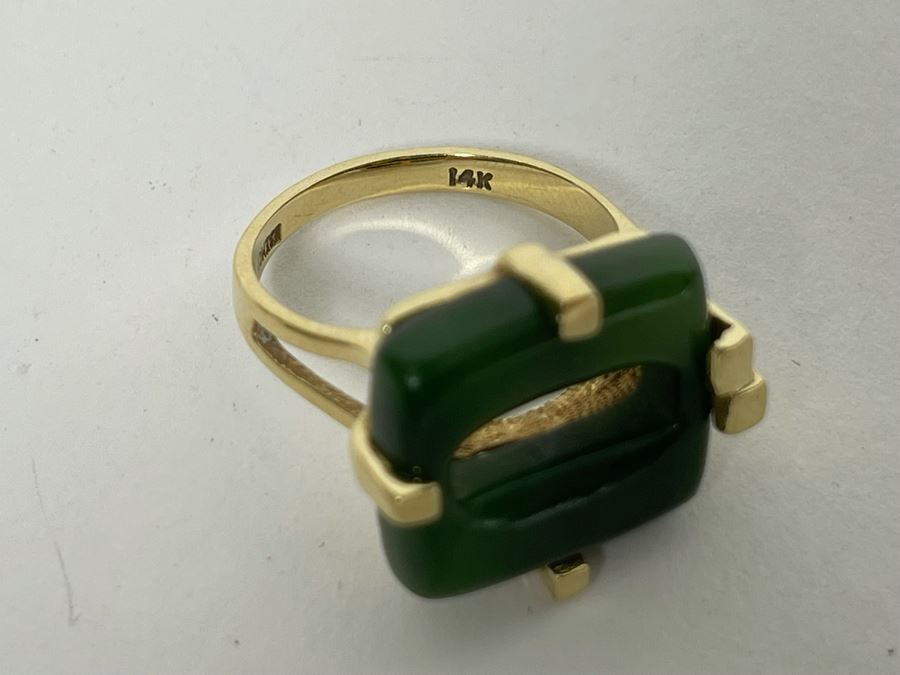 14K Gold Nephrite Ring Size 8 Retails $500-$750 [Photo 9]
