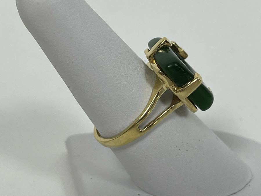 14K Gold Nephrite Ring Size 8 Retails $500-$750 [Photo 6]
