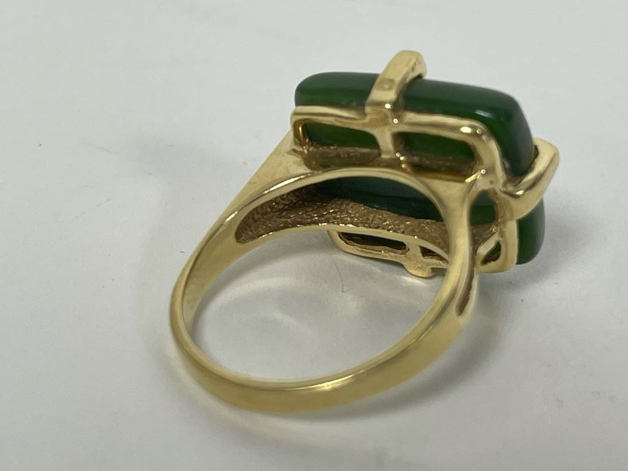 14K Gold Nephrite Ring Size 8 Retails $500-$750 [Photo 7]