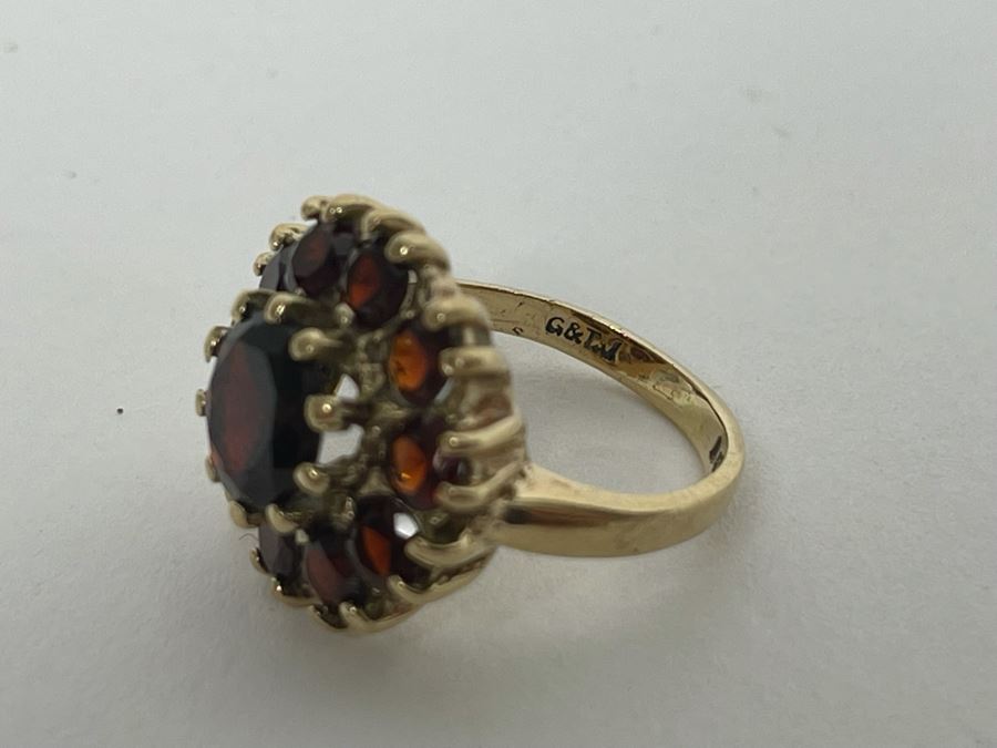 9K Gold Garnet Ring Size 4 4.5g Retails $200-$300 [Photo 8]