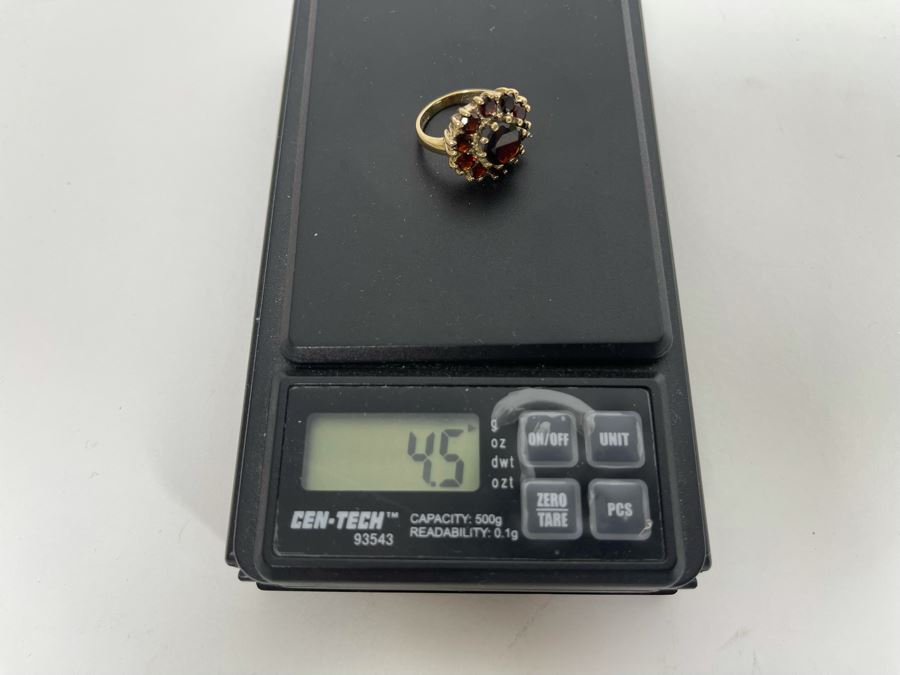 9K Gold Garnet Ring Size 4 4.5g Retails $200-$300 [Photo 11]