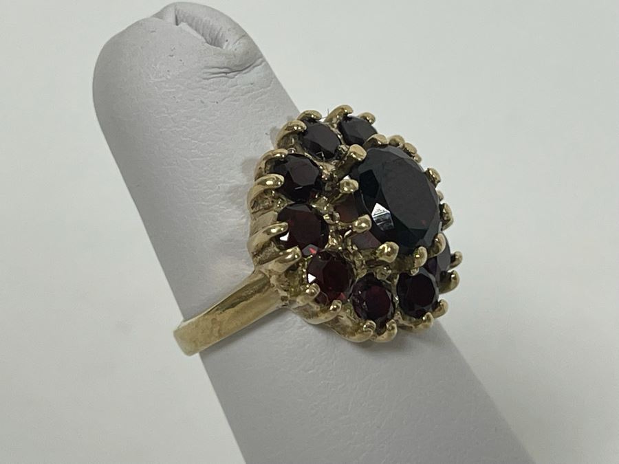 9K Gold Garnet Ring Size 4 4.5g Retails $200-$300 [Photo 5]